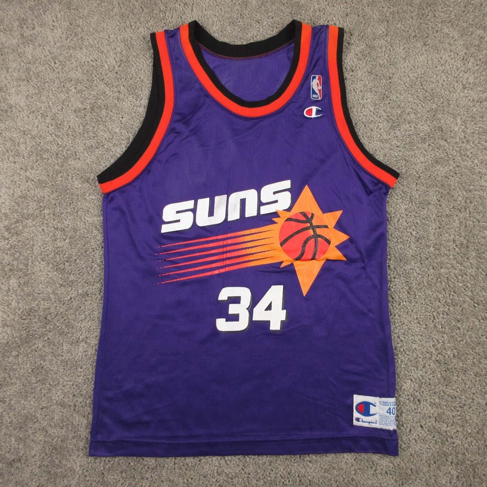 Vintage Phoenix Suns Jersey Mens 40 Purple #34 Charles Barkley Champion USA Made